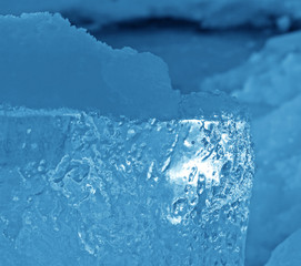 Natural blue ice and snow