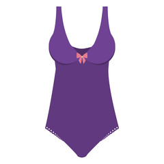 one piece bikini with bow vector illustration