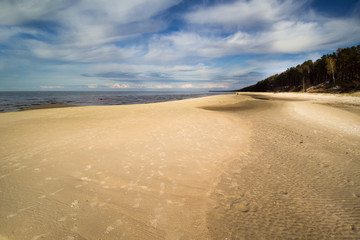 Fototapeta na wymiar Sandy coast, gulf of Riga, Baltic sea .