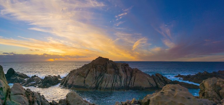 Amazing Panorama sunset over Canal Rocks, Yallingup 