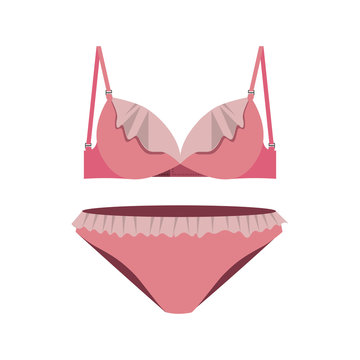pink set lingerie with lace vector illustration