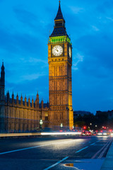 Obraz premium London at night Houses of Parliament and Big Ben