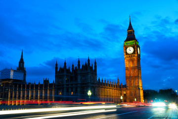 Fototapeta na wymiar London at night Houses of Parliament and Big Ben