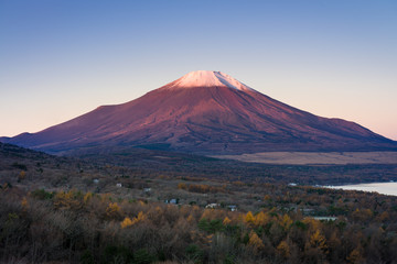 Fototapeta na wymiar Mount Fuji and lake Yamanaka