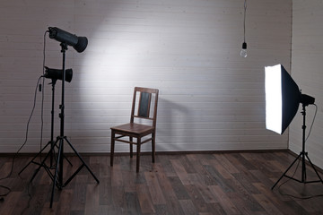 studio and wood chair