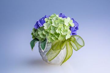 Vase with decorative flowers handmade