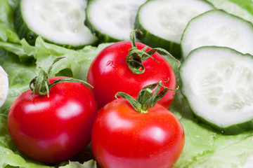Ripe fresh tomato close up