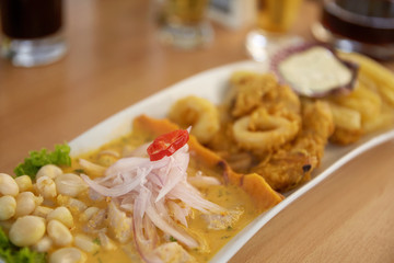 Typical and Traditional Peruvian Dish Seafood Ceviche