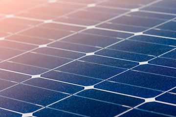 Close-up of Solar energy panel photovoltaics module in the sea offshore