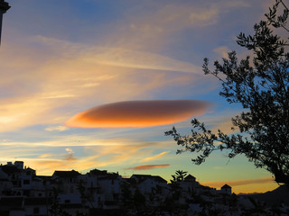 Orangel oval cloud