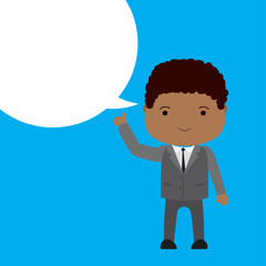 African american Businessman with bubble speech