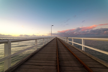 Fototapeta premium Sunset in Busselton jetty, Western Australia