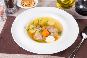 soup with duck meat