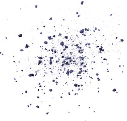 Charcoal chunks and powder on white paper