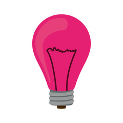 silhouette with fushia bulb light on vector illustration