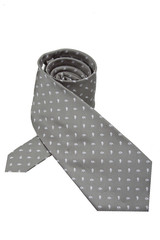 Grey tie isolated on white background