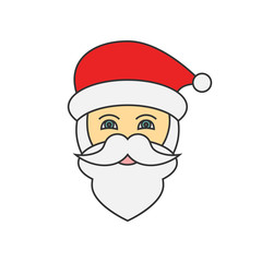 Santa Claus face flat line icon
