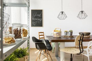 Dining area in industrial style