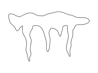 Icicles, snow cap, drift outline vector symbol icon design.