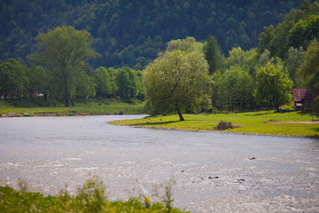 Słoneczny dzień w górach, w Muszynie nad rzeką Poprad © rogozinski