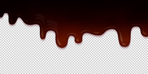 Flowing chocolate glaze isolated