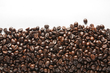 roasted coffee beans background texture isolated