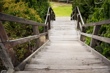 garden wooden stair