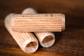 Macro Photo of Wooden Dowels