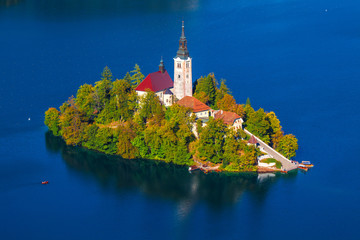 Island in Lake Bled, Slovenia