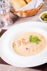 soup cream with seafood