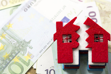 House and Euro Banknotes