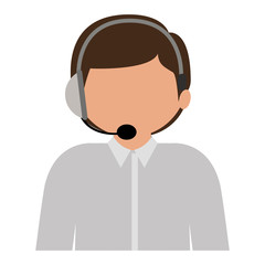 male customer service silhouette icon vector illustration