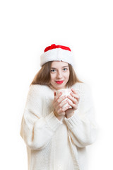 Christmas portrait of a young woman