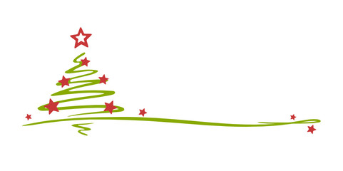 gezeichneter Weihnachtsbaum mit Schmuck