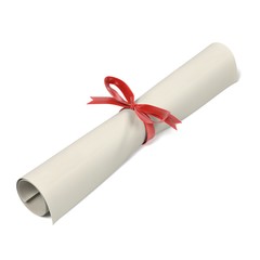 realistic 3d render of graduation dilpoma