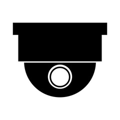 Obraz na płótnie Canvas silhouette dome turret type for surveillance systems vector illustration
