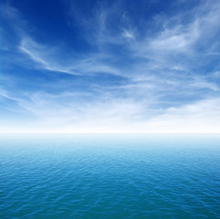 Blue sea water surface