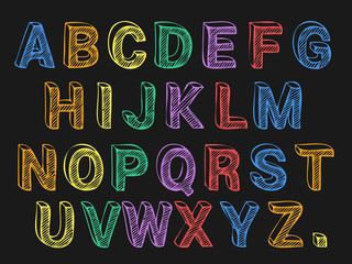 Colored Chalk Letters Font