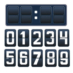 Vector illustration of a countdown timer, mechanical scoreboard