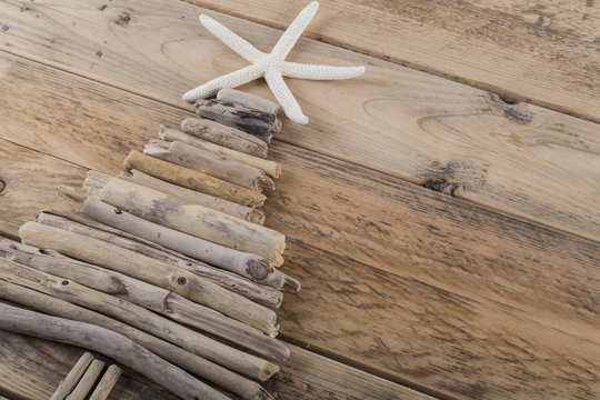 Driftwood Christmas Tree With Starfish