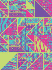 Tribal ethnic seamless pattern with geometric elements.