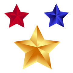 Christmas star vector illustration. gold, blue and red