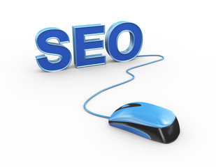 3d mouse attached to word seo search engine optimization