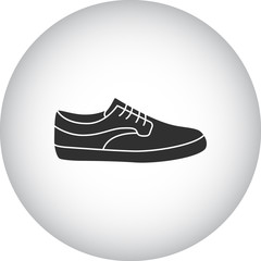 Skateboard shoe or sneaker symbol silhouette icon on background