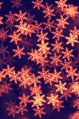 Abstract Christmas snowflakes bokeh background