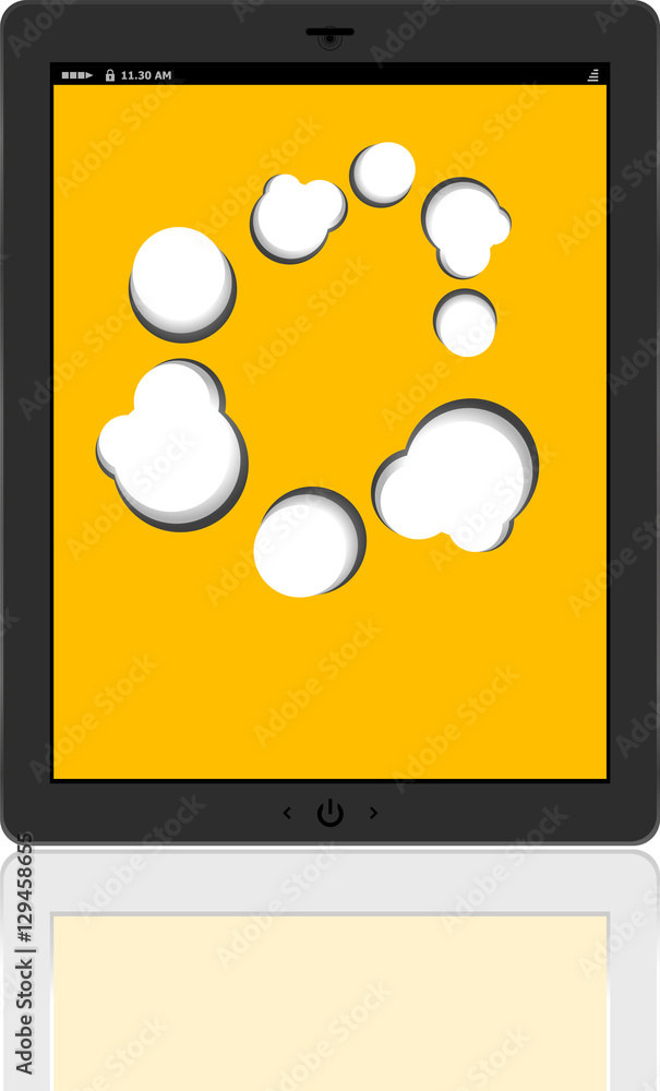 Aufkleber cloud-computing connection on the digital tablet pc. conceptual image