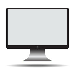 Fototapeta premium Vector modern computer monitor display with blank screen isolated on white background.