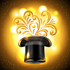 Shiny background with cylinder and magic light