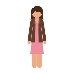 silhouette woman in dress and jacket without face vector illustration