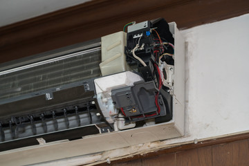 Indoor unit air conditioner opened for maintenance
